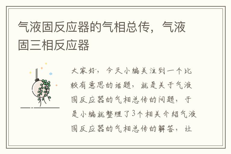 气液固反应器的气相总传，气液固三相反应器