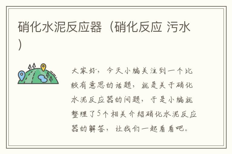 硝化水泥反应器（硝化反应 污水）