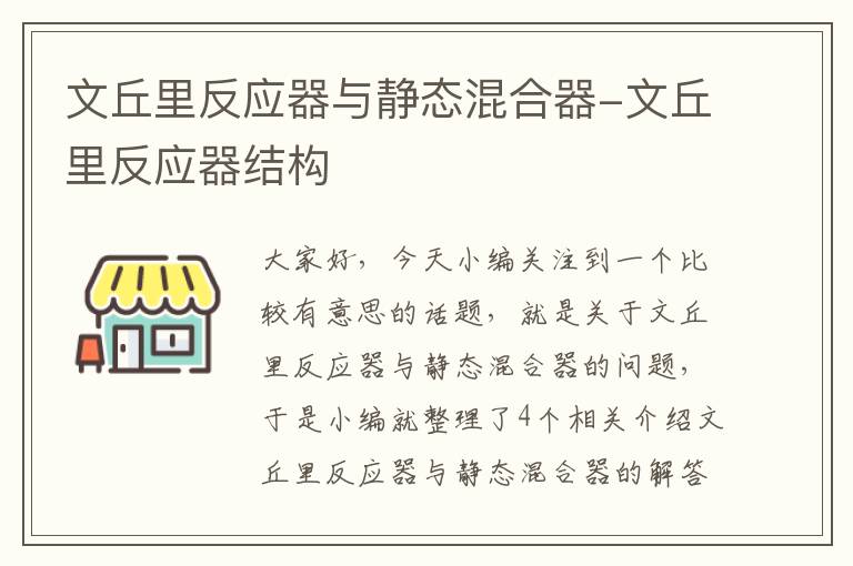 文丘里反应器与静态混合器-文丘里反应器结构