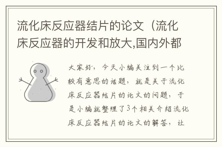 流化床反应器结片的论文（流化床反应器的开发和放大,国内外都有许多成功的经验）