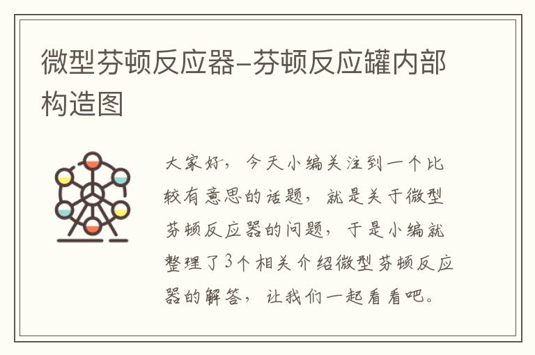 微型芬顿反应器-芬顿反应罐内部构造图