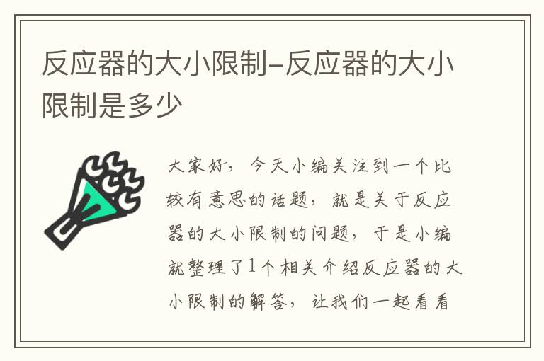 反应器的大小限制-反应器的大小限制是多少