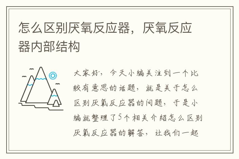 怎么区别厌氧反应器，厌氧反应器内部结构