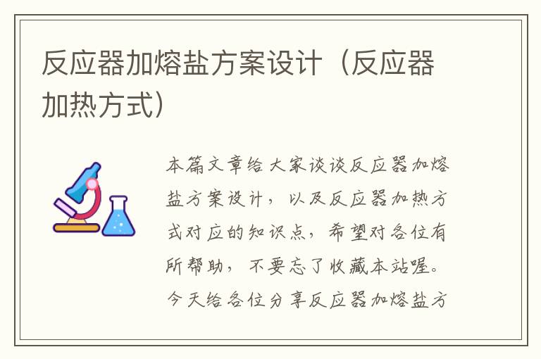 反应器加熔盐方案设计（反应器加热方式）