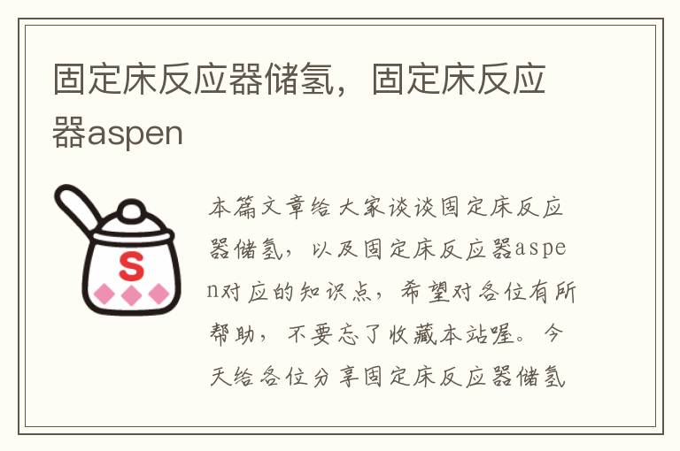 固定床反应器储氢，固定床反应器aspen