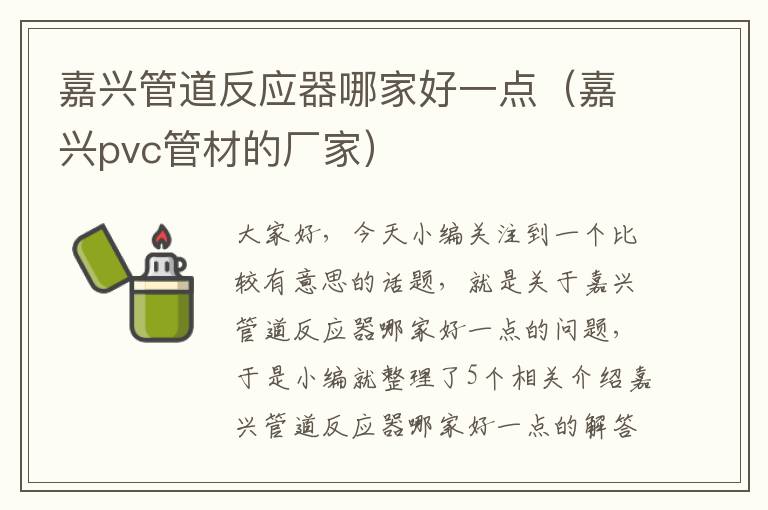 嘉兴管道反应器哪家好一点（嘉兴pvc管材的厂家）