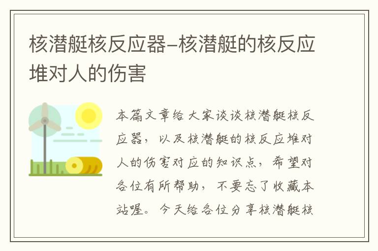 核潜艇核反应器-核潜艇的核反应堆对人的伤害