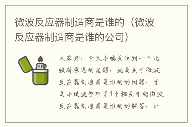 微波反应器制造商是谁的（微波反应器制造商是谁的公司）