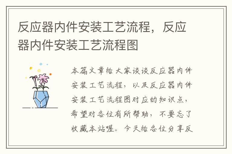 反应器内件安装工艺流程，反应器内件安装工艺流程图