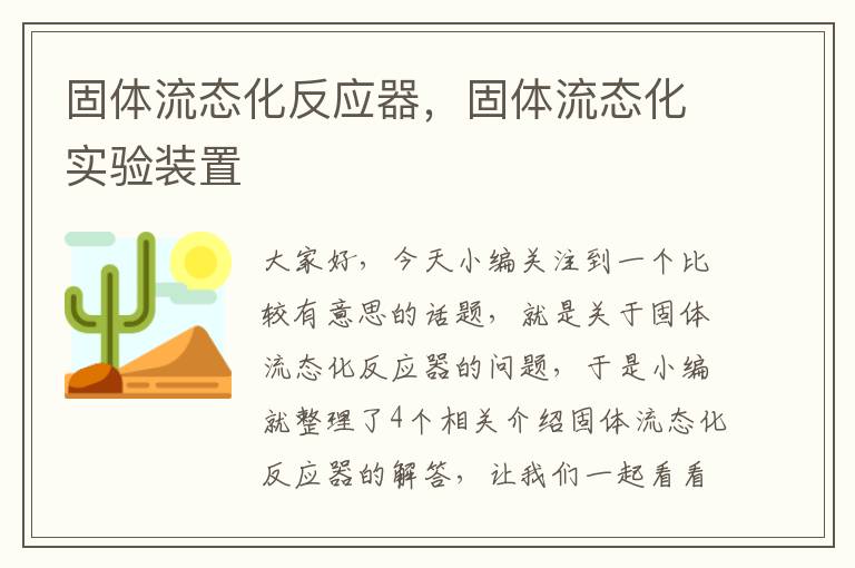 固体流态化反应器，固体流态化实验装置