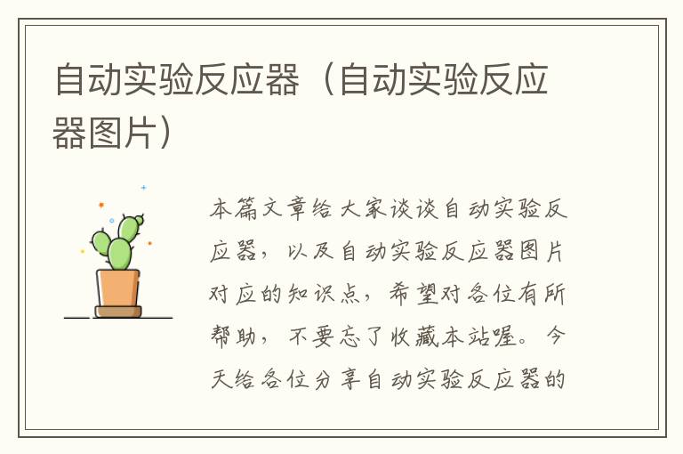 自动实验反应器（自动实验反应器图片）