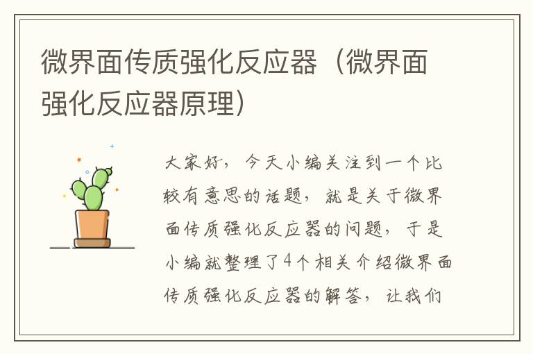 微界面传质强化反应器（微界面强化反应器原理）