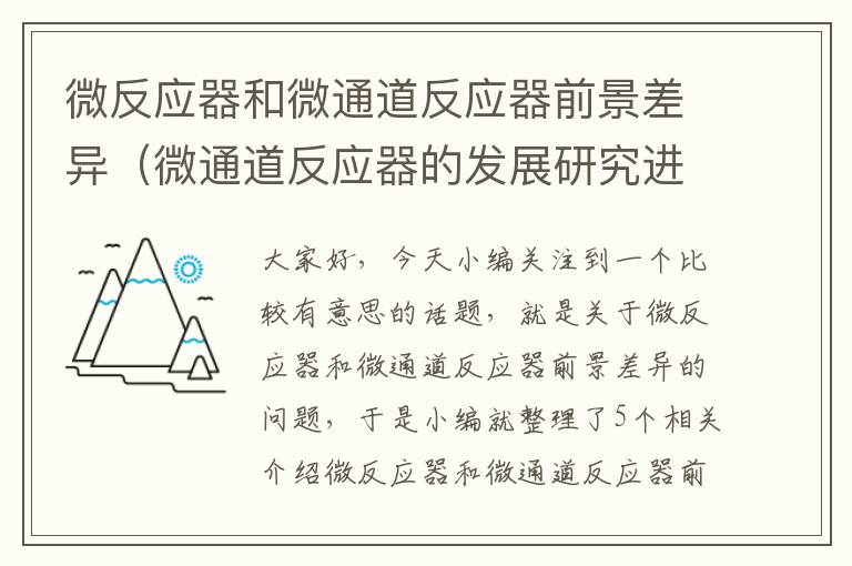 微反应器和微通道反应器前景差异（微通道反应器的发展研究进展）