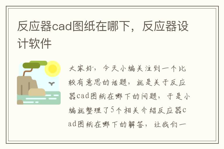 反应器cad图纸在哪下，反应器设计软件