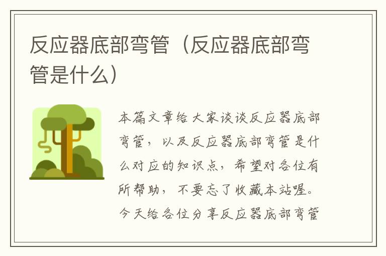 反应器底部弯管（反应器底部弯管是什么）