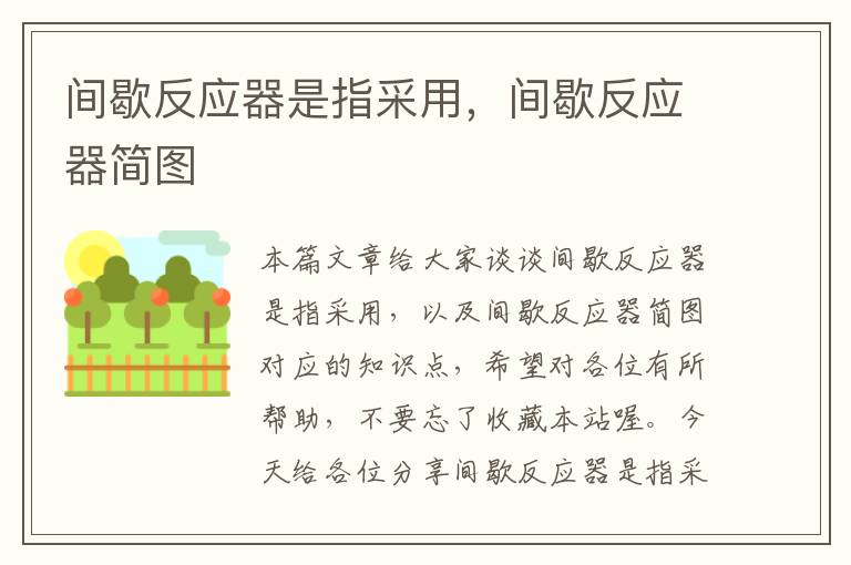 间歇反应器是指采用，间歇反应器简图