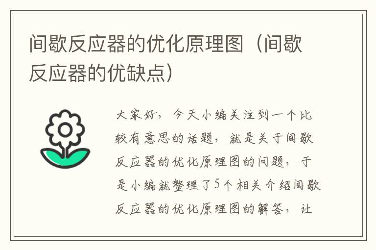 间歇反应器的优化原理图（间歇反应器的优缺点）