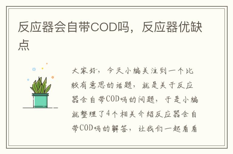 反应器会自带COD吗，反应器优缺点