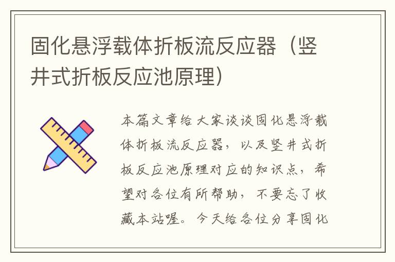 固化悬浮载体折板流反应器（竖井式折板反应池原理）