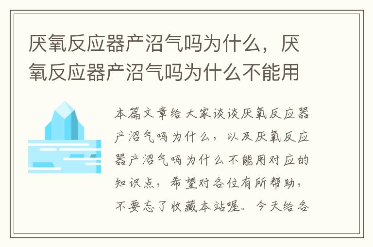 厌氧反应器产沼气吗为什么，厌氧反应器产沼气吗为什么不能用