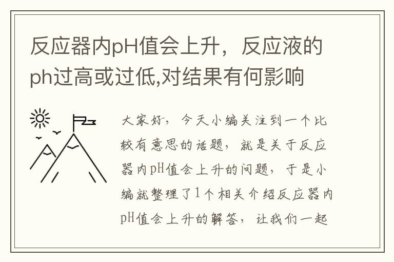 反应器内pH值会上升，反应液的ph过高或过低,对结果有何影响