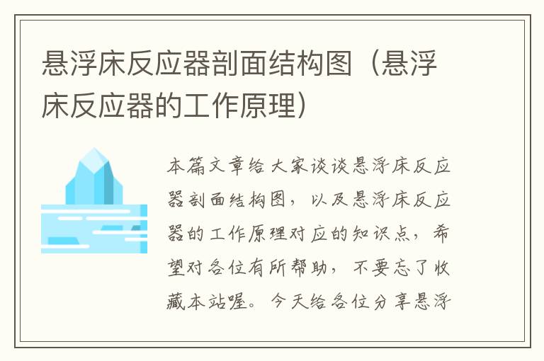 悬浮床反应器剖面结构图（悬浮床反应器的工作原理）