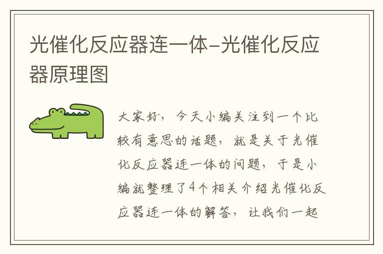 光催化反应器连一体-光催化反应器原理图