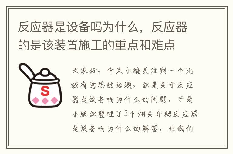 反应器是设备吗为什么，反应器的是该装置施工的重点和难点