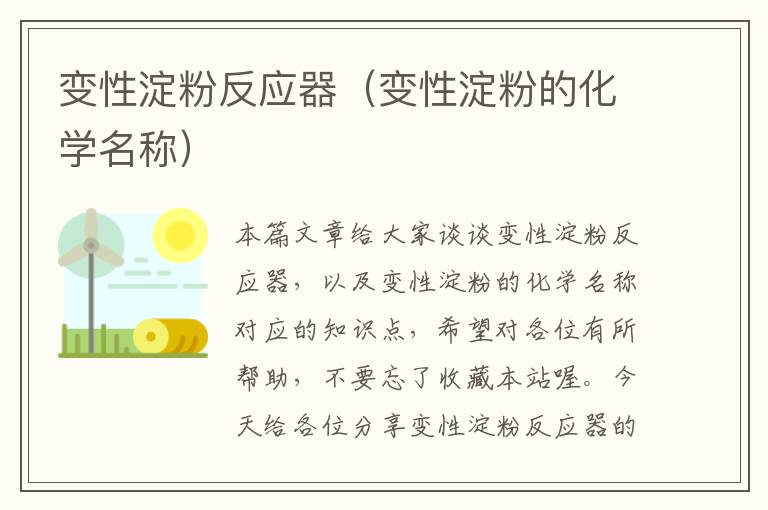 变性淀粉反应器（变性淀粉的化学名称）