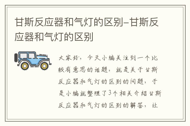 甘斯反应器和气灯的区别-甘斯反应器和气灯的区别