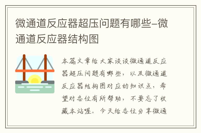 微通道反应器超压问题有哪些-微通道反应器结构图