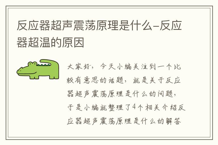 反应器超声震荡原理是什么-反应器超温的原因