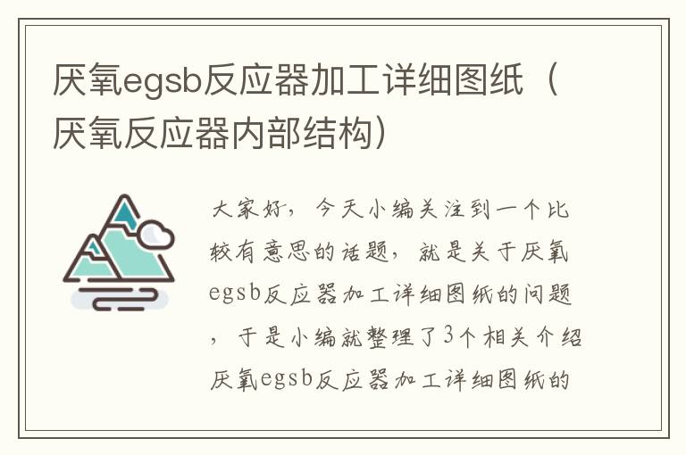 厌氧egsb反应器加工详细图纸（厌氧反应器内部结构）