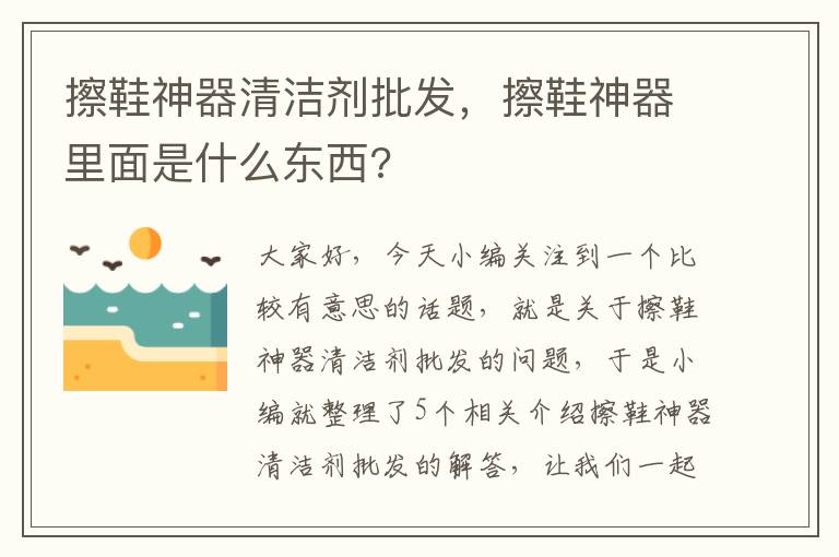 擦鞋神器清洁剂批发，擦鞋神器里面是什么东西?