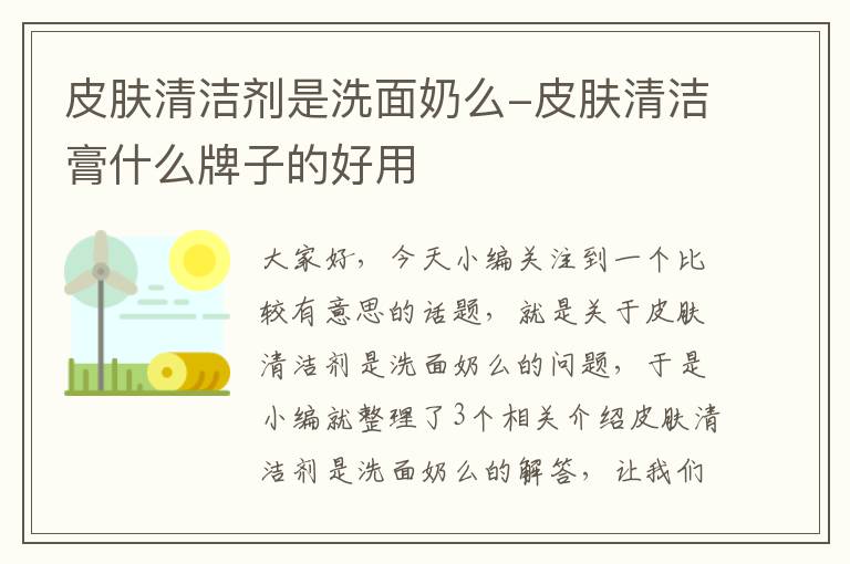 皮肤清洁剂是洗面奶么-皮肤清洁膏什么牌子的好用