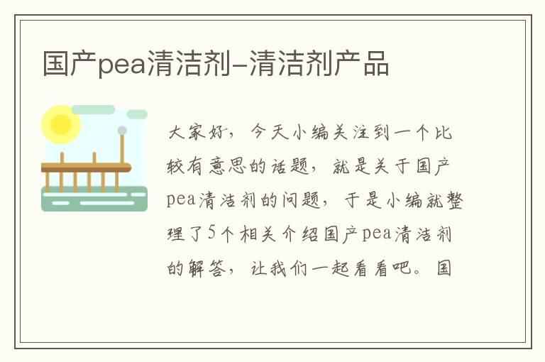 国产pea清洁剂-清洁剂产品