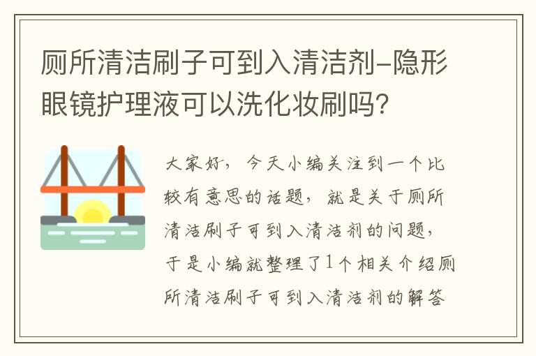 厕所清洁刷子可到入清洁剂-隐形眼镜护理液可以洗化妆刷吗？