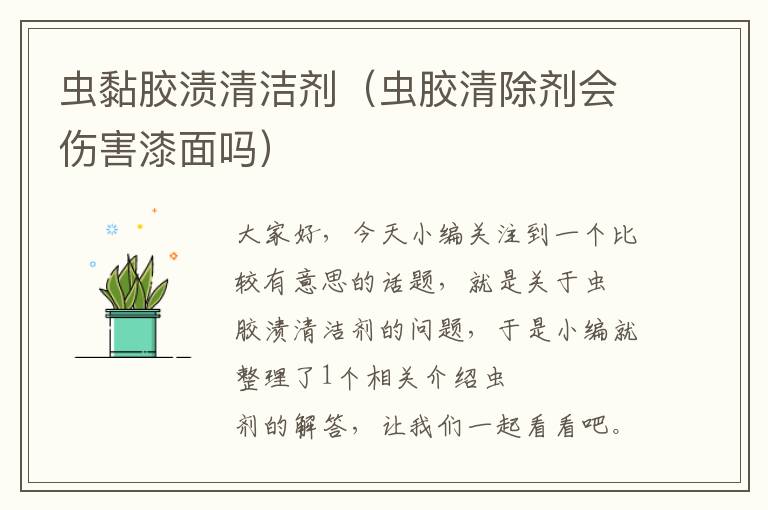 虫黏胶渍清洁剂（虫胶清除剂会伤害漆面吗）