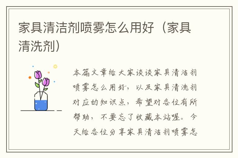 家具清洁剂喷雾怎么用好（家具清洗剂）