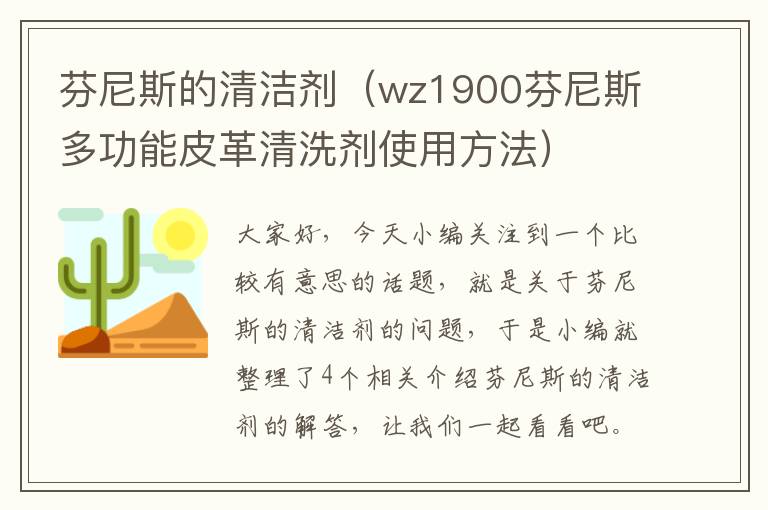 芬尼斯的清洁剂（wz1900芬尼斯多功能皮革清洗剂使用方法）