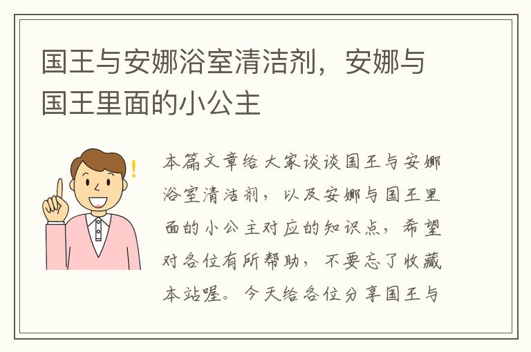 国王与安娜浴室清洁剂，安娜与国王里面的小公主