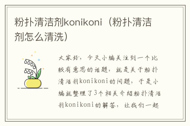 粉扑清洁剂konikoni（粉扑清洁剂怎么清洗）