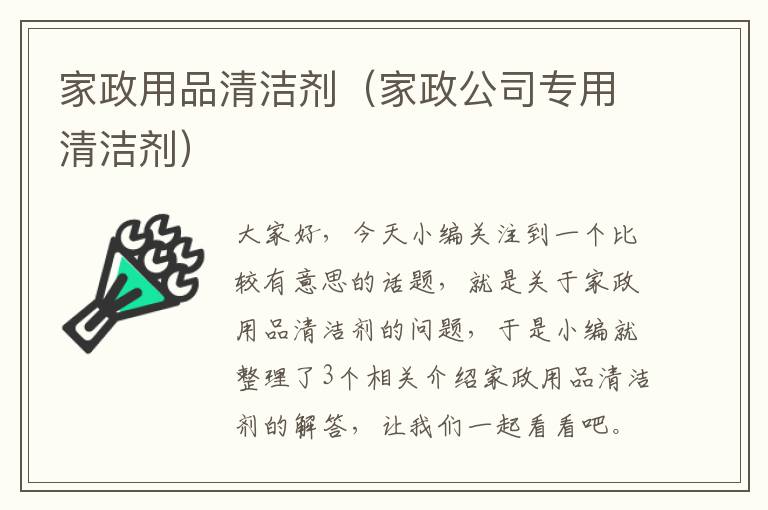 家政用品清洁剂（家政公司专用清洁剂）