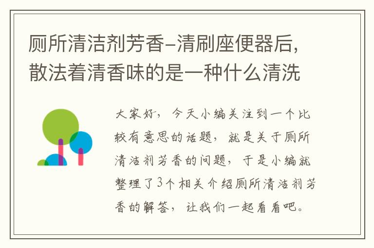 厕所清洁剂芳香-清刷座便器后,散法着清香味的是一种什么清洗剂呀?