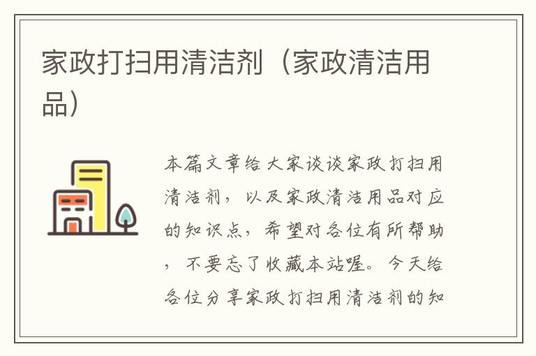 家政打扫用清洁剂（家政清洁用品）