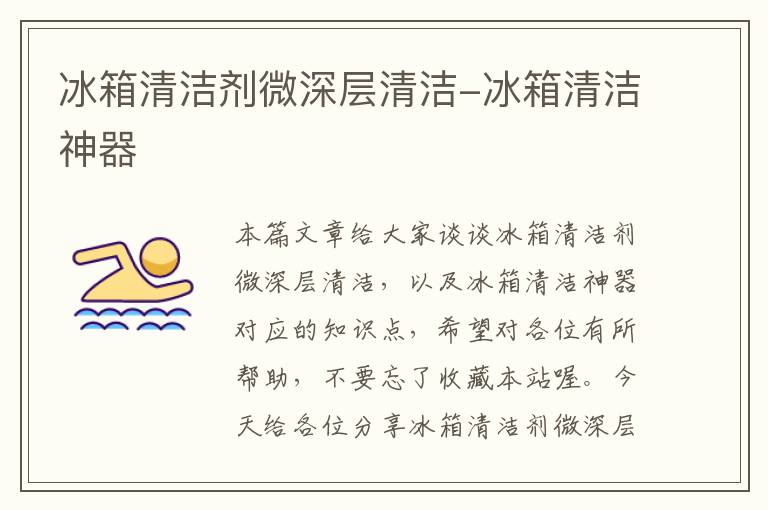 冰箱清洁剂微深层清洁-冰箱清洁神器